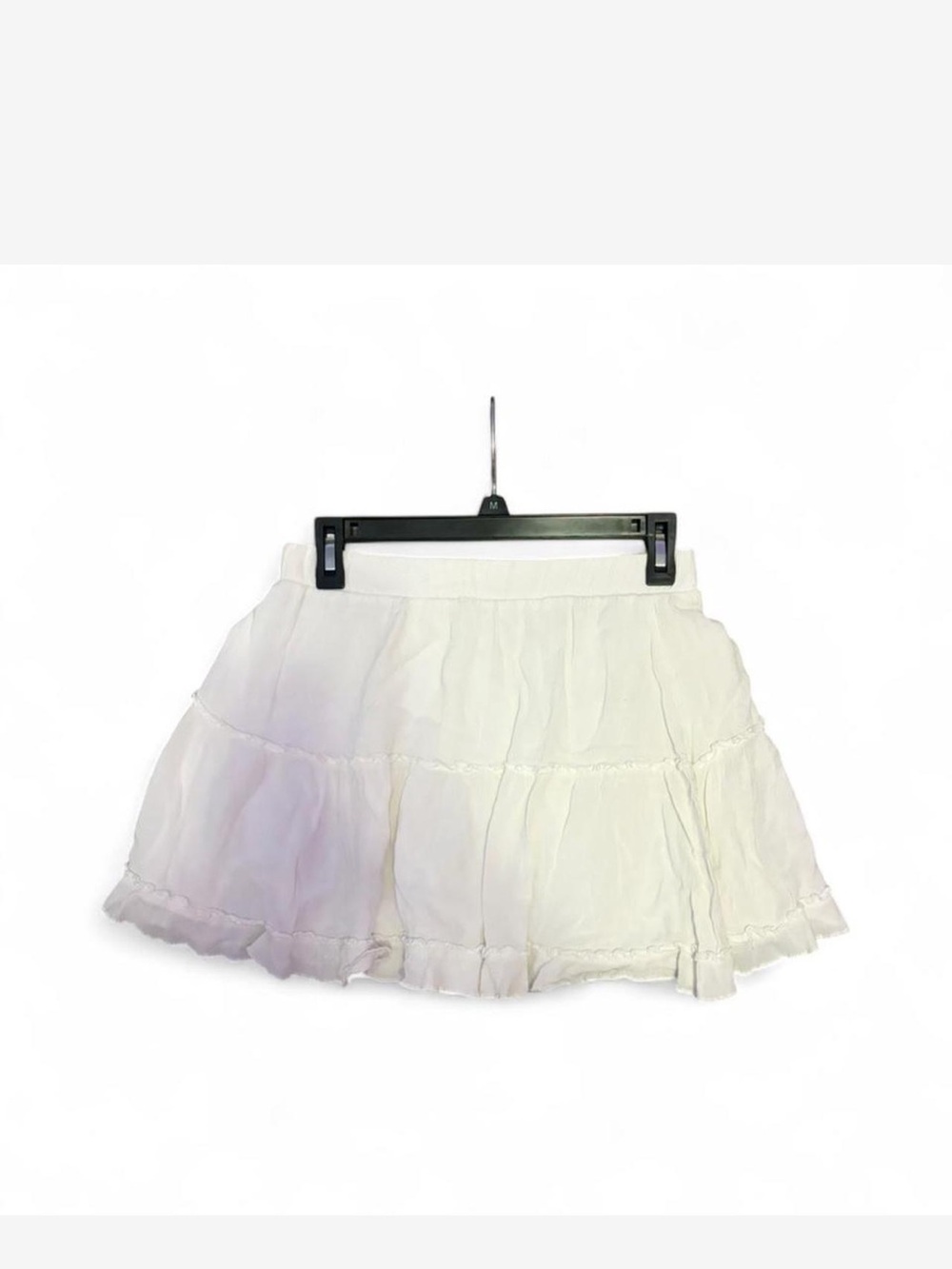 White Women's Tiered Mini Skirt